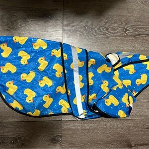 Blue Duck Patterned Dog Raincoat